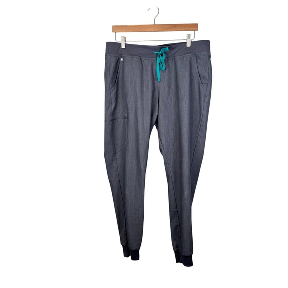 Figs Pants‎ Gray Teal ZAMORA JOGGER Scrub Zipper Pocket Womens Xlarge XL Tall - Picture 1 of 14